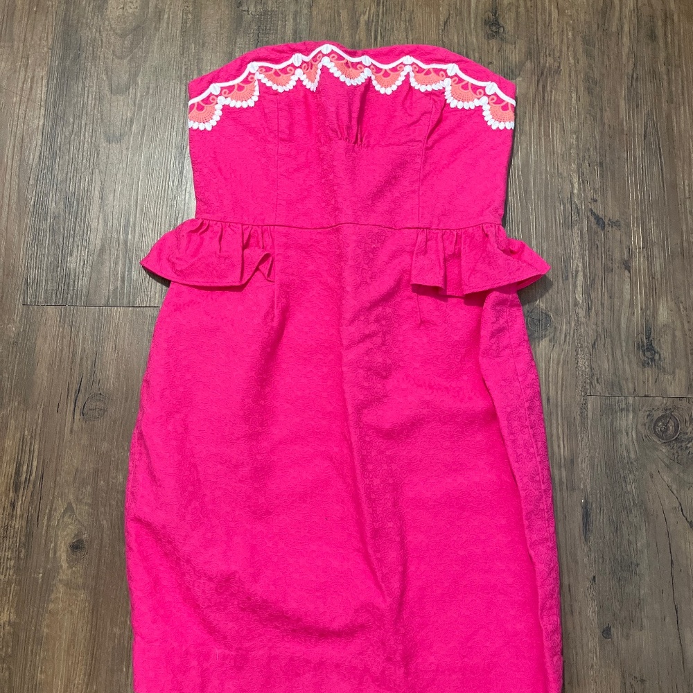 Lilly Pulitzer, pink strapless dress